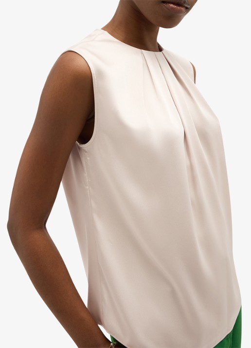 Hobbs Rosanne top met plooien - detail 3 parelmoer