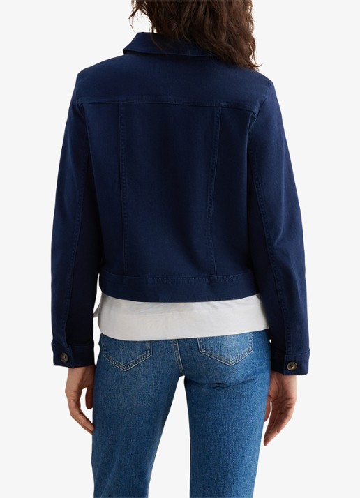 Hobbs Selborne spijkerjas met steekzakken - achterkant donkerblauw