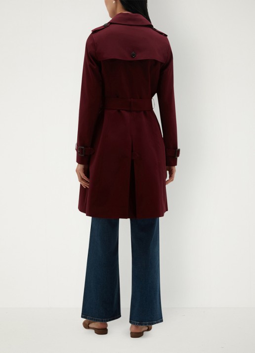 Hobbs Skylar double-breasted trenchcoat met strikceintuur - achterkant 8 bordeauxrood