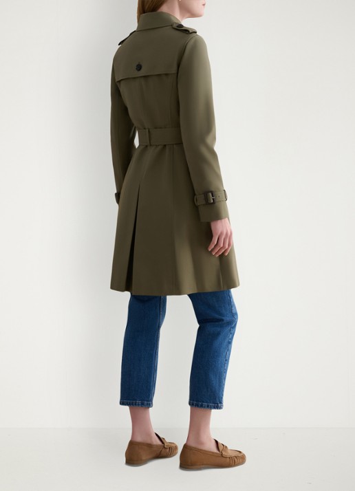 Hobbs Skylar trenchcoat met steekzakken - achterkant 3 olijfgroen
