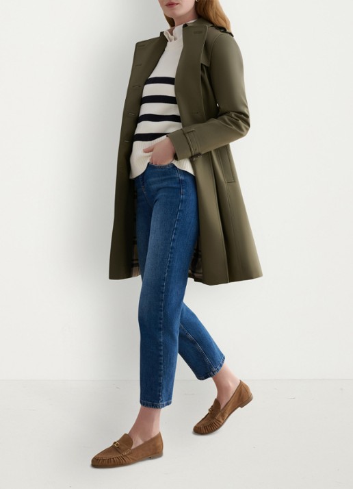 Hobbs Skylar trenchcoat met steekzakken - detail 5 olijfgroen