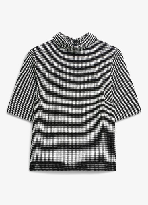Hobbs Tali top in katoenblend met streepprint - voorkant donkerblauw