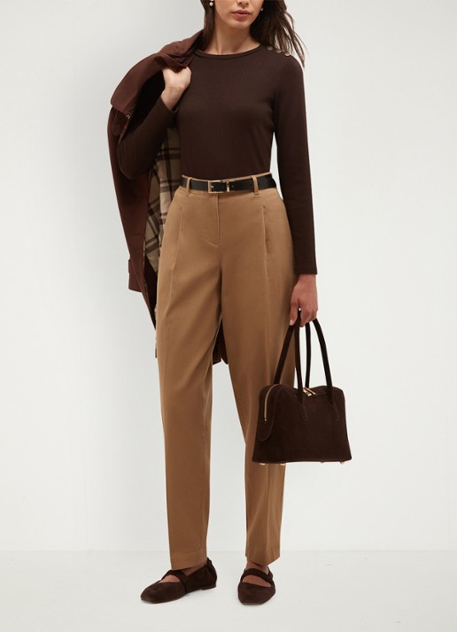 Hobbs Tamsin ribgebreide longsleeve met sierknopen - detail 4 bruin