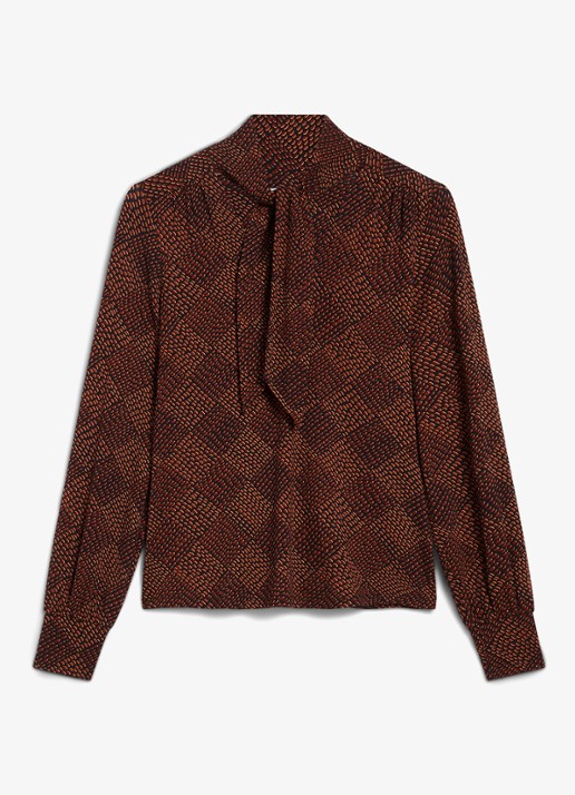 Hobbs Tarini top met print en sjaalkraag - voorkant 5 rood