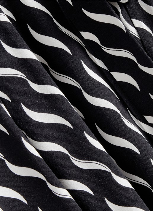 Hobbs Theodora midi jurk met grafische print - detail 3 donkerblauw