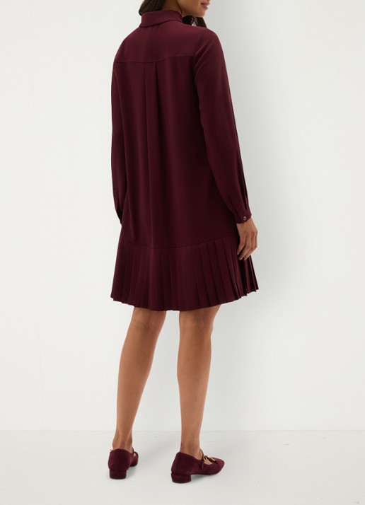 Hobbs Tina mini jurk met plooien - achterkant paars