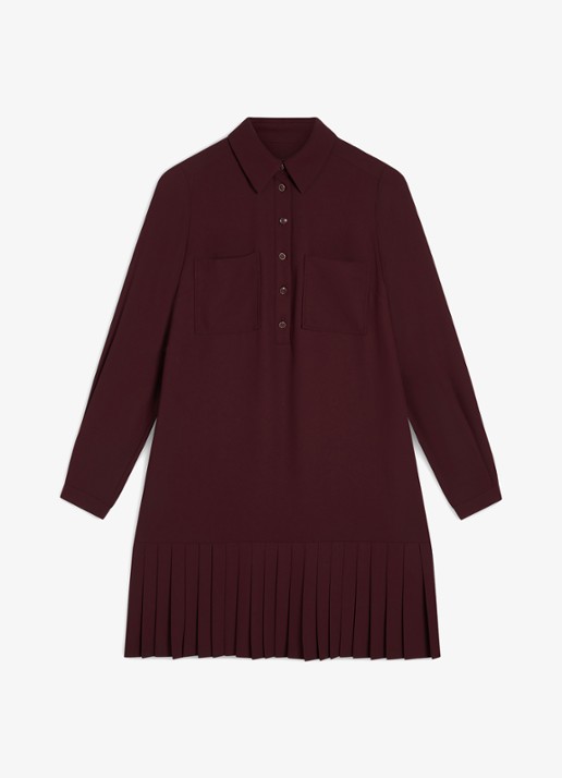 Hobbs Tina mini jurk met plooien - voorkant 2 paars