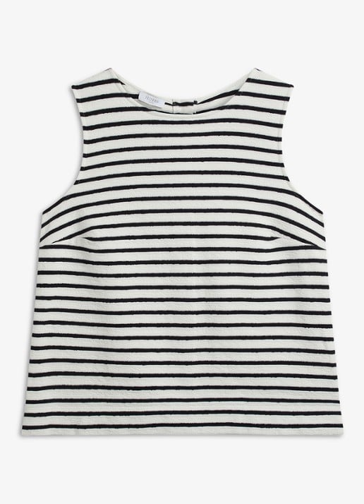 Hobbs Top met streepprint - voorkant 5 zwart