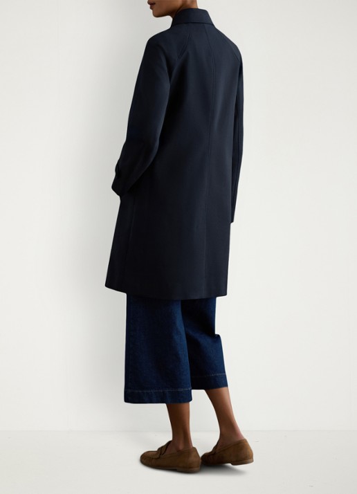 Hobbs Vivienne trenchcoat met steekzakken - achterkant donkerblauw