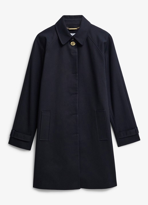 Hobbs Vivienne trenchcoat met steekzakken - voorkant 2 donkerblauw
