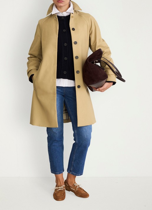 Hobbs Vivienne trenchcoat met steekzakken - voorkant 2 beige