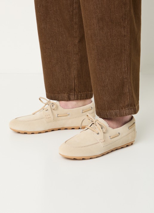 Hogan Bootschoen van suède - voorkant 2 beige