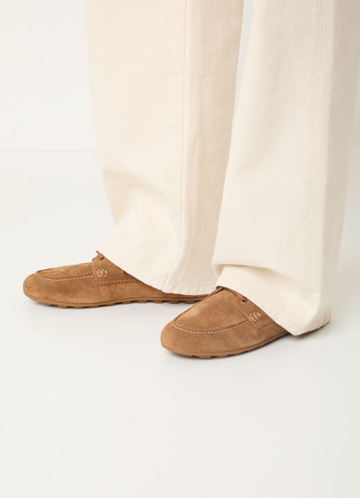 Hogan Bootschoen van suède - voorkant 7 lichtbruin