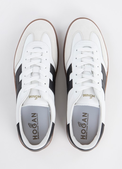 Hogan Cool sneaker van leer met suède details - detail 3 gebroken wit
