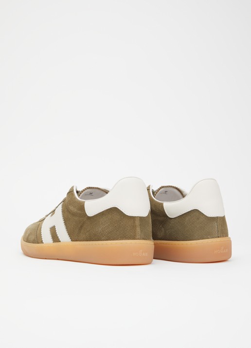 Hogan Cool sneaker van leer met suède details - achterkant 6 mosgroen