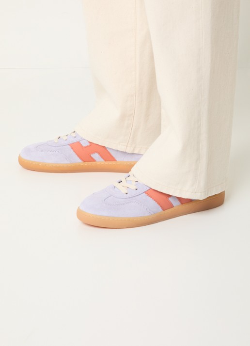 Hogan Cool sneaker van suède  - voorkant 6 lila