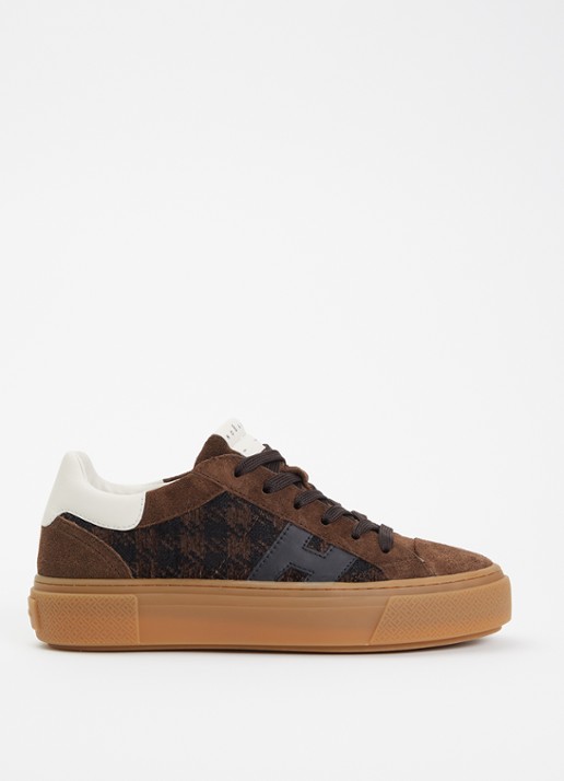 Hogan H705 sneaker van suède met plateauzool