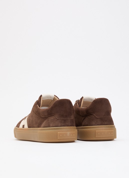 Hogan Crosswind sneaker van suède - achterkant bruin