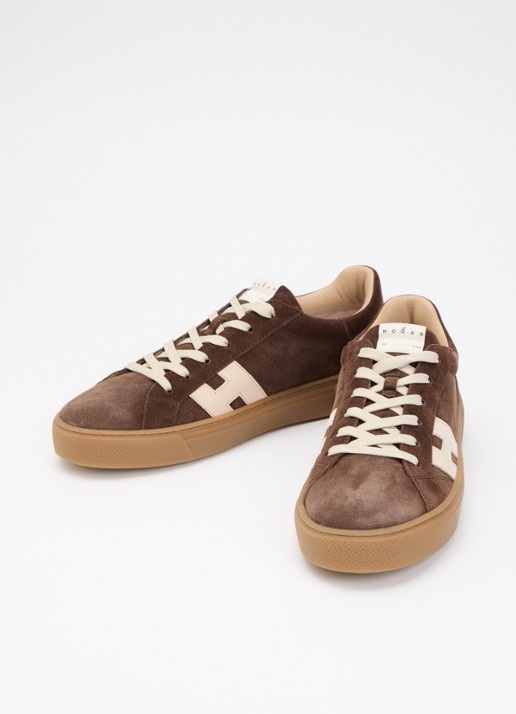 Hogan Crosswind sneaker van suède - detail 2 bruin