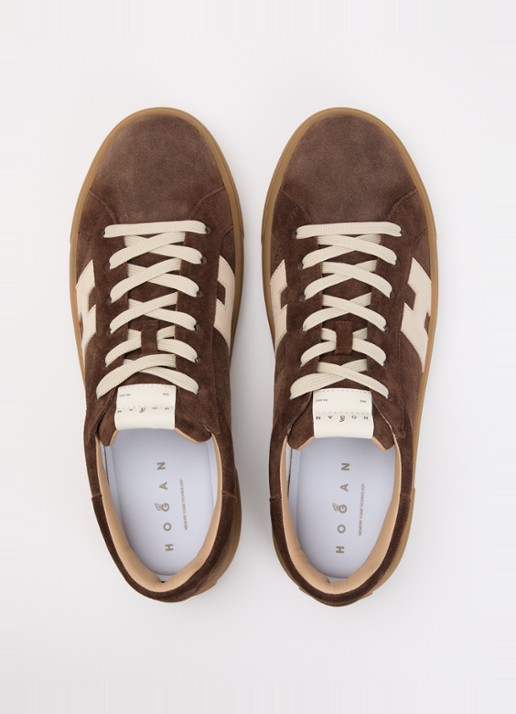Hogan Crosswind sneaker van suède - detail 3 bruin