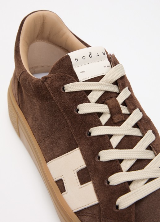 Hogan Crosswind sneaker van suède - detail 5 bruin