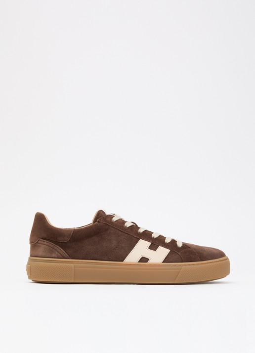 Hogan Crosswind sneaker van suède - voorkant 6 bruin