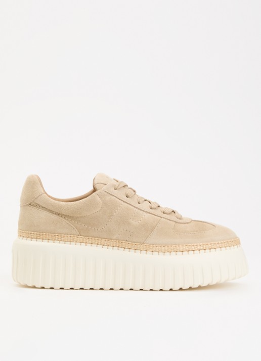 Hogan H-Stripes sneaker van suède met plateauzool