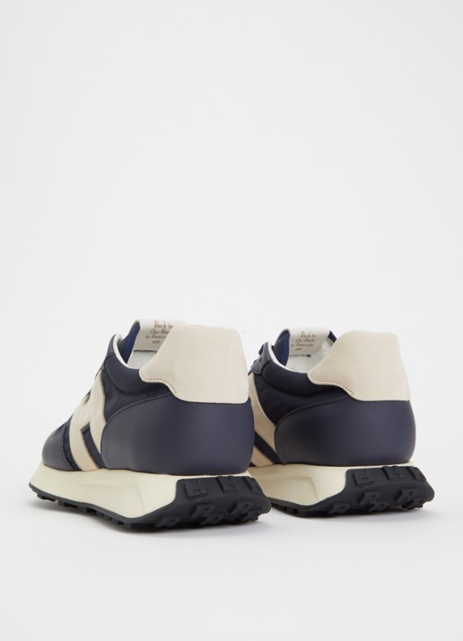 Hogan H601 sneaker met details van leer en nubuck - achterkant 6 donkerblauw