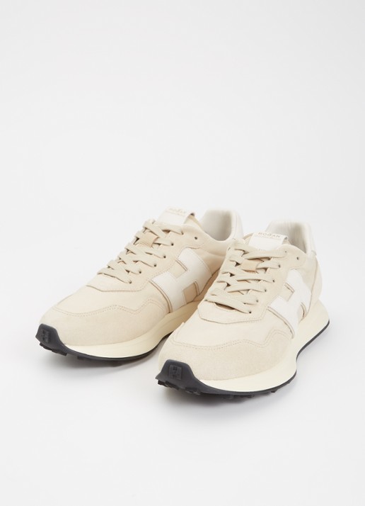 Hogan H601 sneaker met details van suède - detail gebroken wit