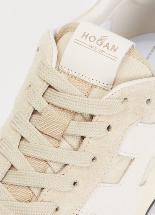 Hogan H601 sneaker met details van suède - detail 4 gebroken wit