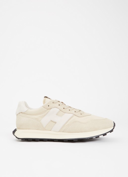Hogan H601 sneaker met details van suède - voorkant 6 gebroken wit