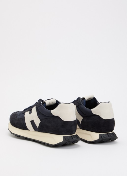 Hogan H601 sneaker van mesh met suède details - achterkant donkerblauw
