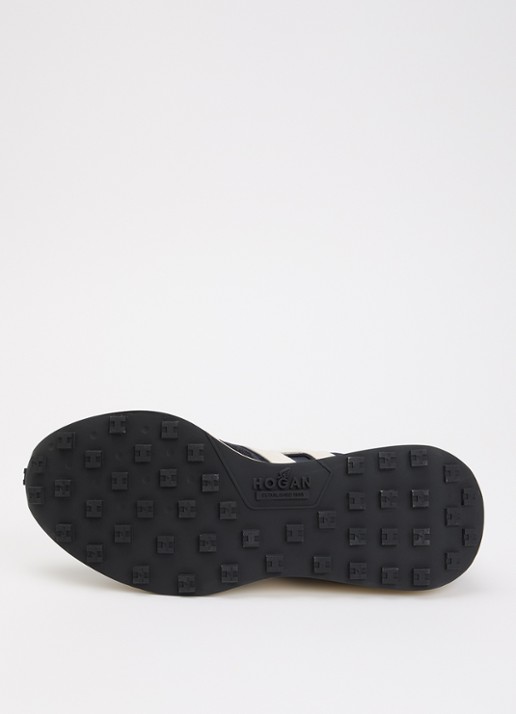 Hogan H601 sneaker van mesh met suède details - detail 5 donkerblauw
