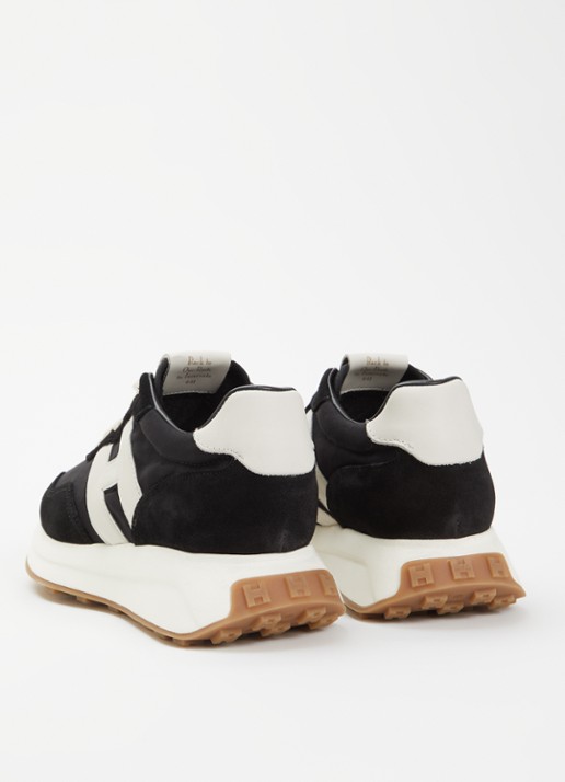 Hogan H601 sneaker van mesh met suède details - achterkant zwart
