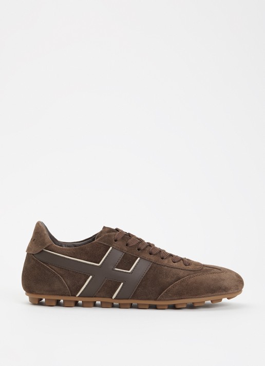 Hogan H693 Olympia sneaker van suède met details van leer - voorkant 6 bruin