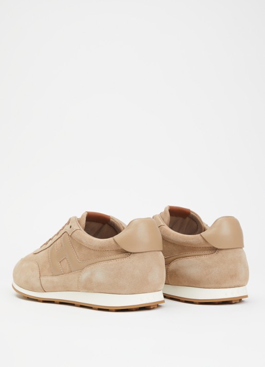 Hogan H699 Athletic sneaker van suède - achterkant 5 beige