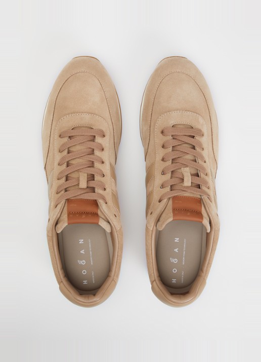 Hogan H699 Athletic sneaker van suède - detail 2 beige
