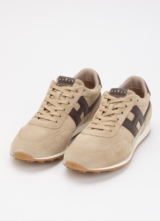 Hogan H699 sneaker van suède - detail 3 zand
