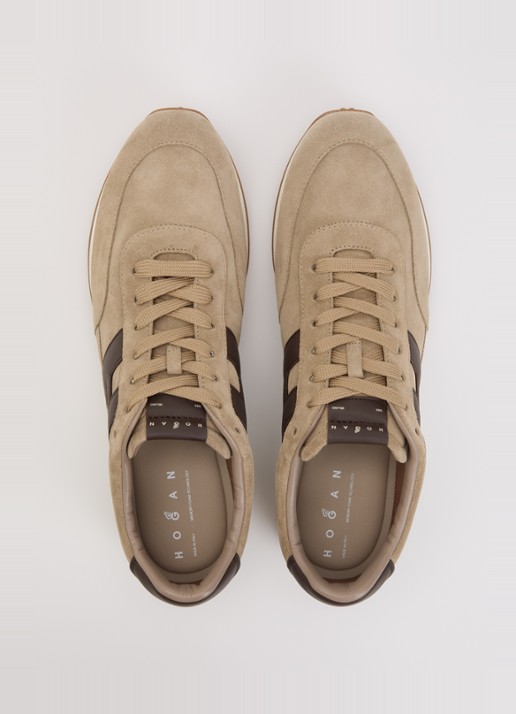 Hogan H699 sneaker van suède - detail 4 zand