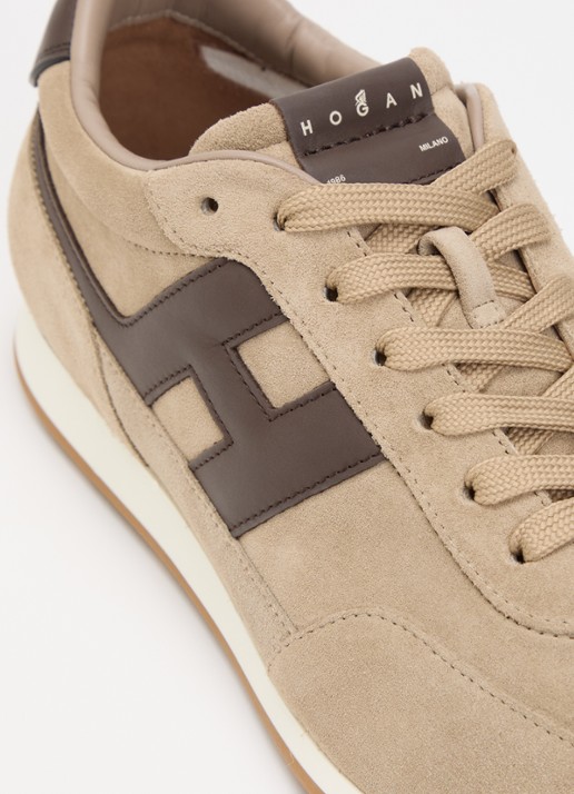Hogan H699 sneaker van suède - detail 6 zand