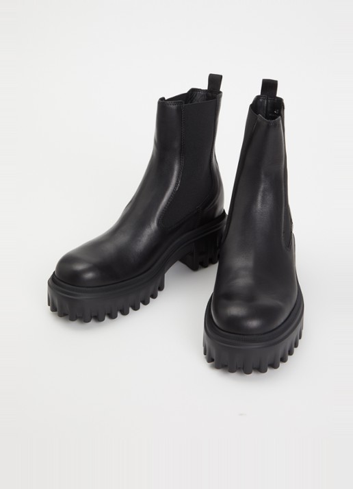 Hogan H700 chelsea boot van leer - detail zwart