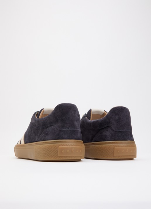 Hogan H705 sneaker van suède - achterkant donkerblauw