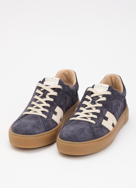 Hogan H705 sneaker van suède - detail 3 donkerblauw