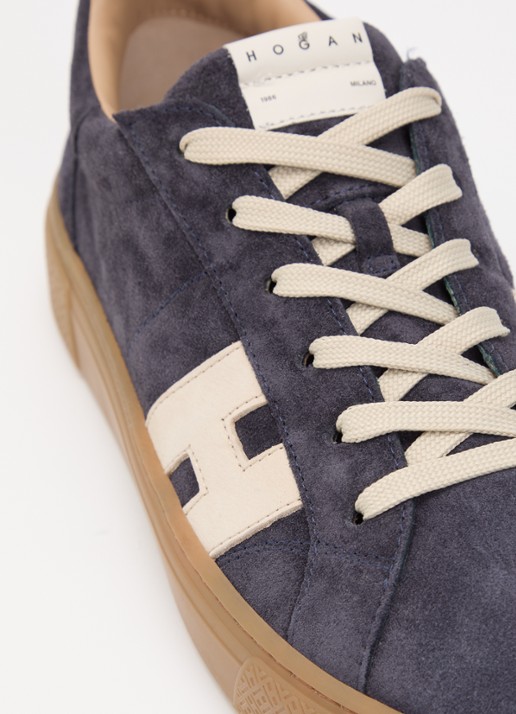 Hogan H705 sneaker van suède - detail 6 donkerblauw