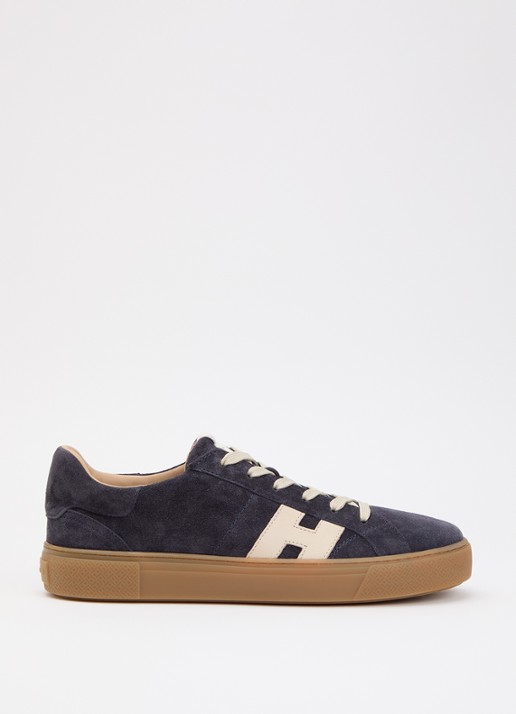 Hogan H705 sneaker van suède - voorkant 2 donkerblauw