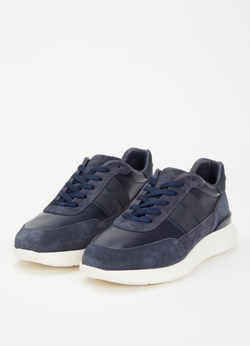 Hogan H709 sneaker van leer met details van suède - detail 3 donkerblauw