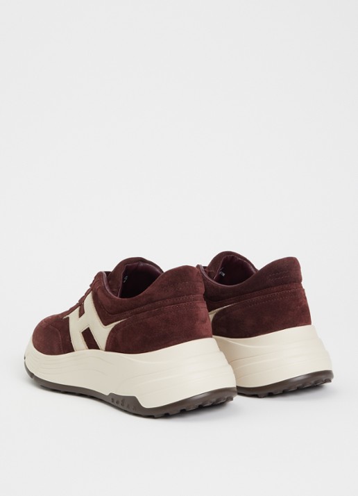 Hogan Hifi sneaker van suède - achterkant bordeauxrood