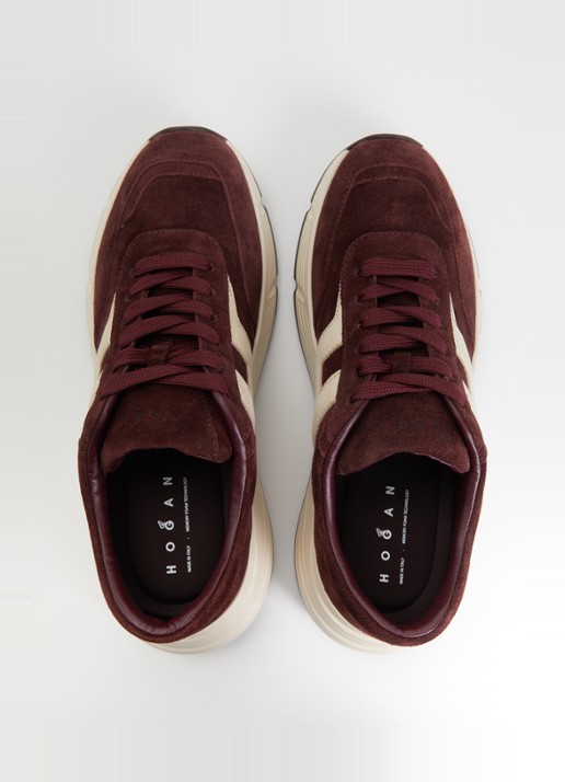 Hogan Hifi sneaker van suède - detail 3 bordeauxrood