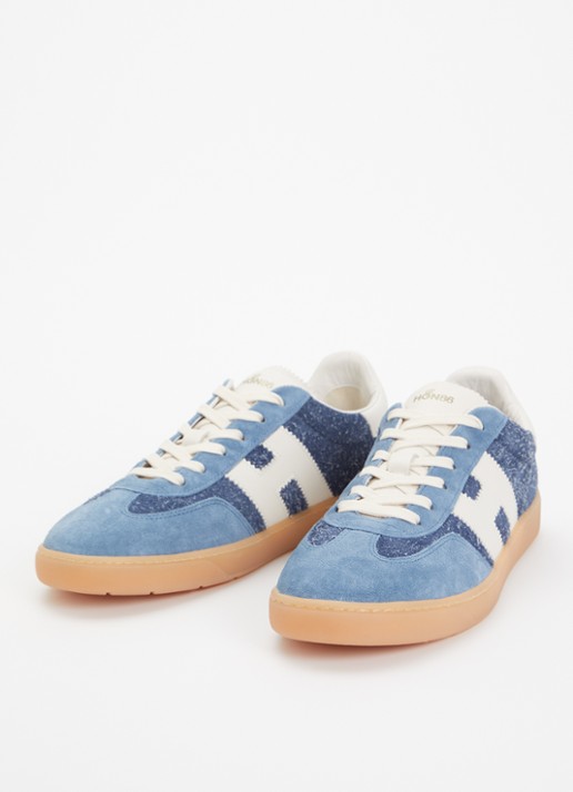 Hogan Hogan Cool sneaker van suède met details van nubuck  - detail blauw