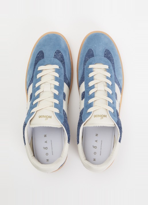Hogan Hogan Cool sneaker van suède met details van nubuck  - detail 2 blauw
